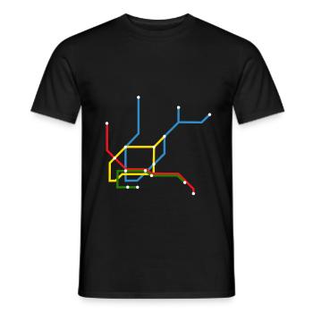 Hamburg Underground Underground Underground Rainbow - Men's T-Shirt - black - Front - AI Model Male 178 light (178cm)