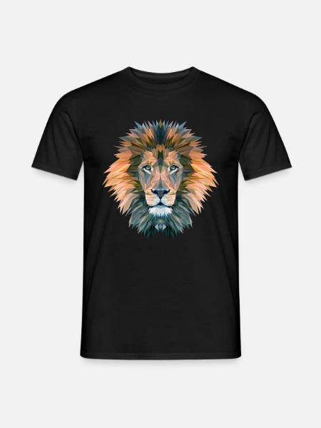 Couleurs assourdies Geo Lion - T-shirt homme - noir
