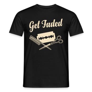 Get Faded Barber Saying Hairdresser - Men's T-Shirt - black - Front - AI Model Male 178 light (178cm)