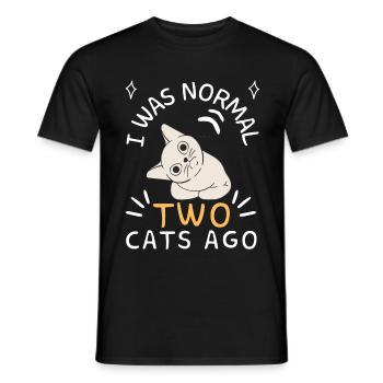 Vor zwei Katzen war ich normal - Männer T-Shirt - Schwarz - Vorne - AI Model Male 178 light (178cm)