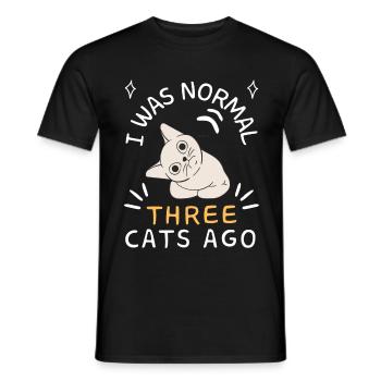 J’étais normal il y a trois chats - T-shirt homme - noir - Devant - AI Model Male 178 light (178cm)