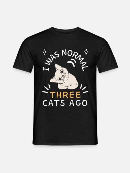 J’étais normal il y a trois chats - T-shirt homme - noir
