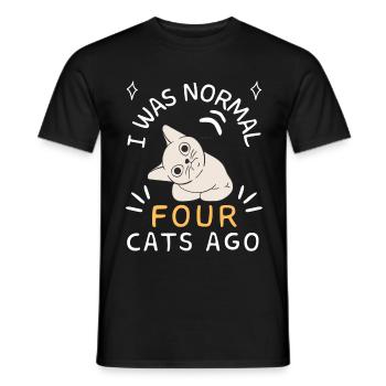 J’étais normal il y a quatre chats - T-shirt homme - noir - Devant - AI Model Male 178 light (178cm)