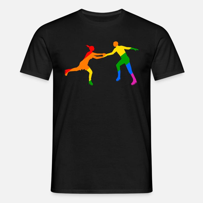 Buntes Eislaufduett - Männer T-Shirt - Schwarz