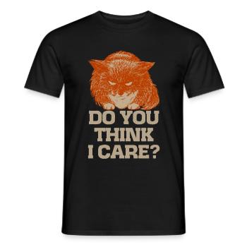Ginger le chat cynique, pensez-vous que je me soucie? T-shirt - T-shirt homme - noir - Devant - AI Model Male 178 light (178cm)