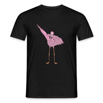 Tanzendes Flamingo - Flamenco Dabbing Dance - Männer T-Shirt - Schwarz - Vorne - AI Model Male 178 light (178cm)