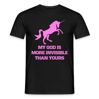 Unsichtbares rosa Einhorn - Männer T-Shirt - Schwarz - Vorne - AI Model Male 178 light (178cm)