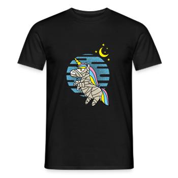 Halloween Einhorn Mumie - Männer T-Shirt - Schwarz - Vorne - AI Model Male 178 light (178cm)