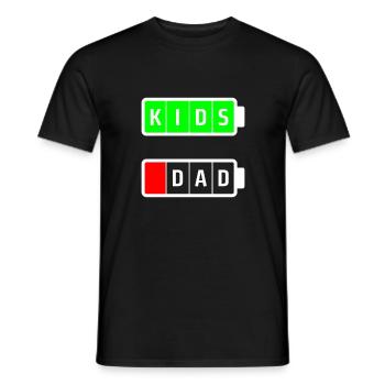 dad kids white - Men's T-Shirt - black - Front - AI Model Male 178 light (178cm)