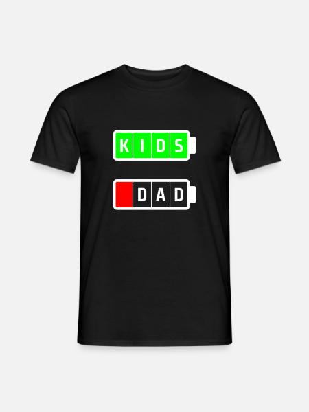 dad kids white - Men's T-Shirt - black