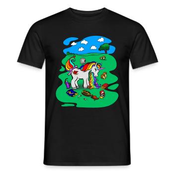 Unicorn on Party - Hangover T-Shirt - Men's T-Shirt - black - Front - AI Model Male 178 light (178cm)