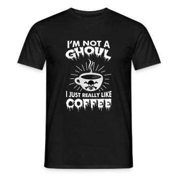 Not A Ghoul Just Like Coffee Coffee Shirt - Men's T-Shirt - black - Front - AI Model Male 178 light (178cm)