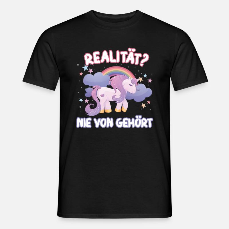 Einhorn - Männer T-Shirt - Schwarz