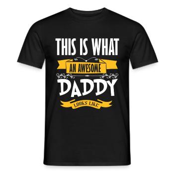 Best Dad in the World Father Gift Father's Day Dad - Men's T-Shirt - black - Front - AI Model Male 178 light (178cm)