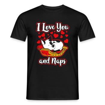 Je t’aime chien Saint Valentin cadeau amour papa - T-shirt homme - noir - Devant - AI Model Male 178 light (178cm)