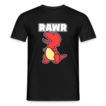 Dinosaur Dino Rawr gift vintage animal red - Men's T-Shirt - black - Front - AI Model Male 178 light (178cm)