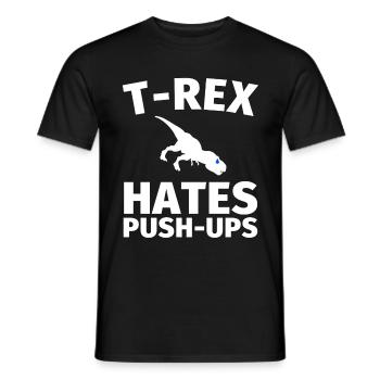 T-Rex Push Up T Shirt Cute Dinosaur Gift - Men's T-Shirt - black - Front - AI Model Male 178 light (178cm)