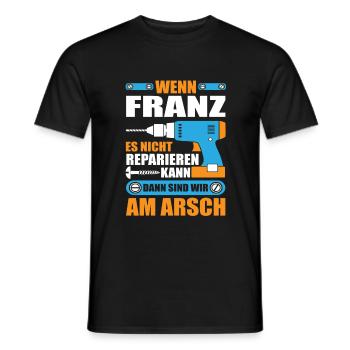 FRANZ Name Geschenk Reparatur reparieren - Männer T-Shirt - Schwarz - Vorne - AI Model Male 178 light (178cm)
