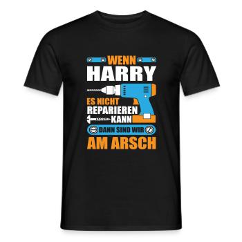 HARRY Name Geschenk Reparatur reparieren - Männer T-Shirt - Schwarz - Vorne - AI Model Male 178 light (178cm)