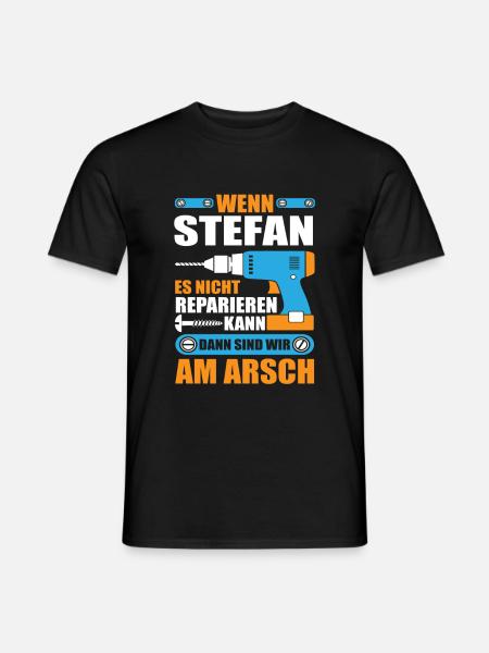 Stefan Name Geschenk Reparatur reparieren - Männer T-Shirt - Schwarz