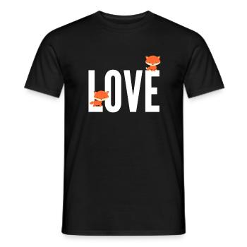Fuchs Love Fox - Men's T-Shirt - black - Front - AI Model Male 178 light (178cm)