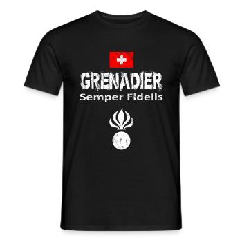 Grenadier Switzerland military army isone gift - Men's T-Shirt - black - Front - AI Model Male 178 light (178cm)