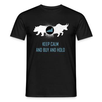 Buy and Hold Stock Market Stock Trading Stock - Men's T-Shirt - black - Front - AI Model Male 178 light (178cm)