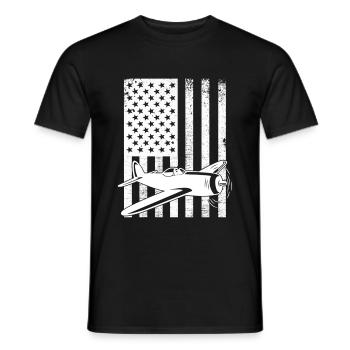Drapeau de l’aviation américaine - T-shirt homme - noir - Devant - AI Model Male 178 light (178cm)