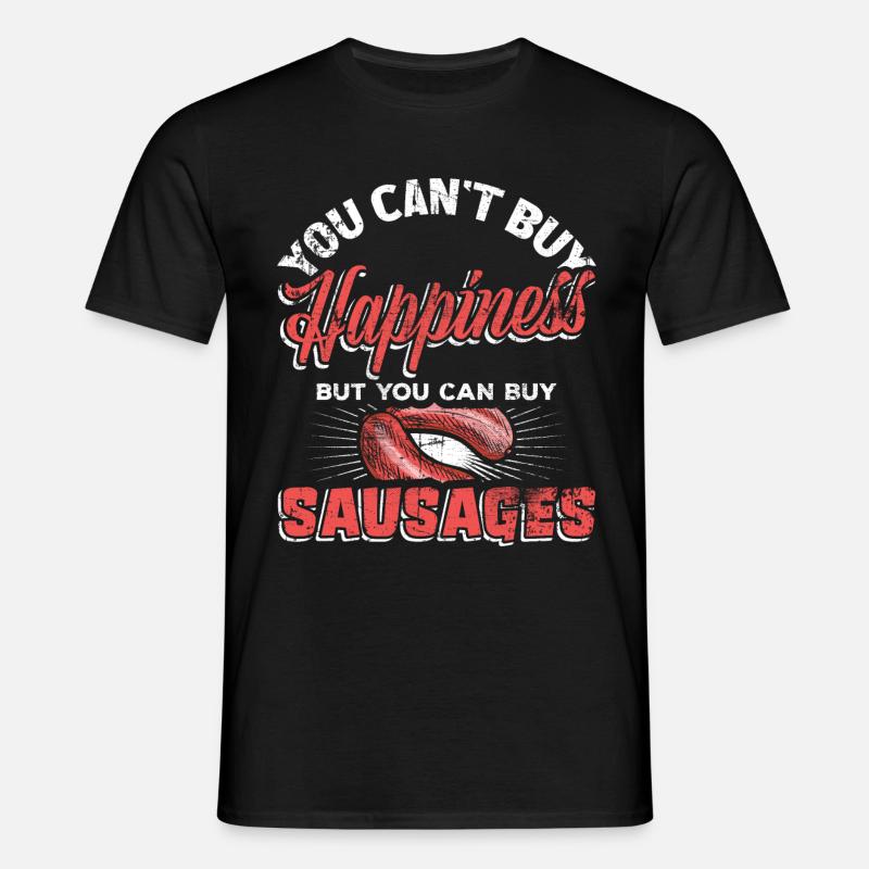 Würstchen Fleischer Wurst - Männer T-Shirt - Schwarz