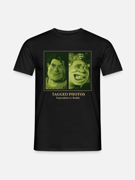 Shrek Design Expectation Vs. Reality Fotos Shrek - Mænd T-shirt - sort
