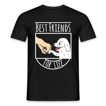 Bichon Frise Best Friends For Life - Men's T-Shirt - black - Front - AI Model Male 178 light (178cm)