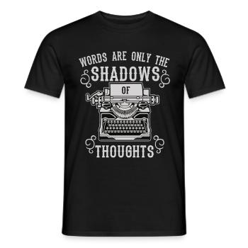 Ombres de pensées machine à écrire écrivain - T-shirt homme - noir - Devant - AI Model Male 178 light (178cm)