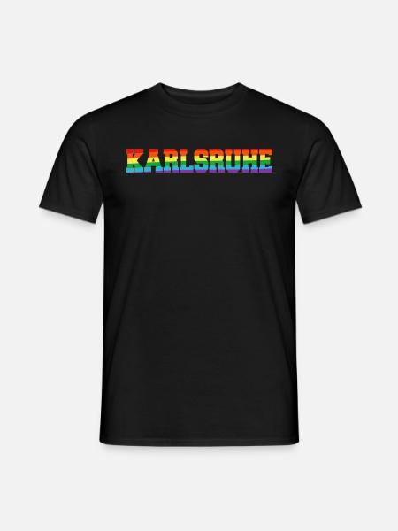 Karlsruhe Regenbogenfahne - Männer T-Shirt - Schwarz