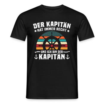 Kapitän Geschenk Steuerrad Spruch hat recht - Männer T-Shirt - Schwarz - Vorne - AI Model Male 178 light (178cm)