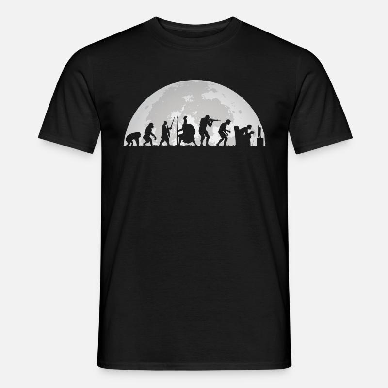 Gamer Midnight Full Moon Moon Evolution Gaming - Men’s T-shirt - black