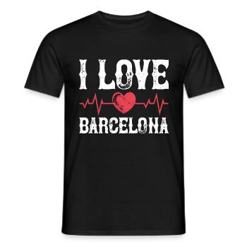 J'aime le pouls de Barcelone - T-shirt homme - noir - Devant - AI Model Male 178 light (178cm)