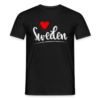 Suède coeur Suède - T-shirt homme - noir - Devant - AI Model Male 178 light (178cm)