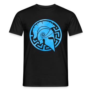 spartaner helm symbol blau - Männer T-Shirt - Schwarz - Vorne - AI Model Male 178 light (178cm)