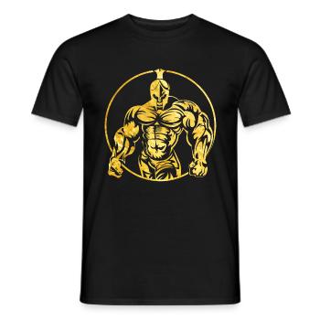 logo or spartiate - T-shirt homme - noir - Devant - AI Model Male 178 light (178cm)
