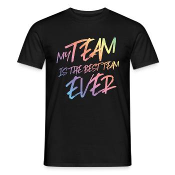 équipe la plus colorée - T-shirt homme - noir - Devant - AI Model Male 178 light (178cm)