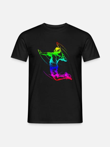 Badminton Spieler Bunt - Männer T-Shirt - Schwarz