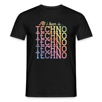 techno hear music bunt - Männer T-Shirt - Schwarz - Vorne - AI Model Male 178 light (178cm)