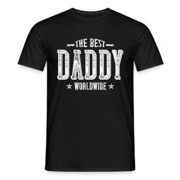 Der beste Papa Weltweit Spruch - Männer T-Shirt - Schwarz - Vorne - AI Model Male 178 light (178cm)