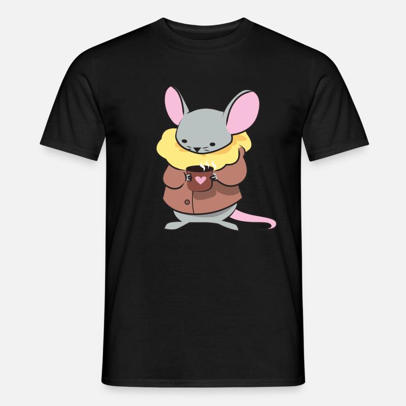 Kaffee Maus - Männer T-Shirt - Schwarz