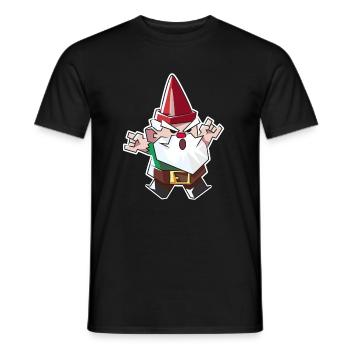 garden gnome party - Men's T-Shirt - black - Front - AI Model Male 178 light (178cm)