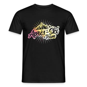 apres ski team mountains colorful - Men's T-Shirt - black - Front - AI Model Male 178 light (178cm)