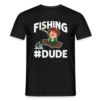 Fischen angeln boot comic spruch - Männer T-Shirt - Schwarz - Vorne - AI Model Male 178 light (178cm)