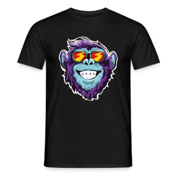 Affe Sonnenbrille Kopf Gesicht - Männer T-Shirt - Schwarz - Vorne - AI Model Male 178 light (178cm)