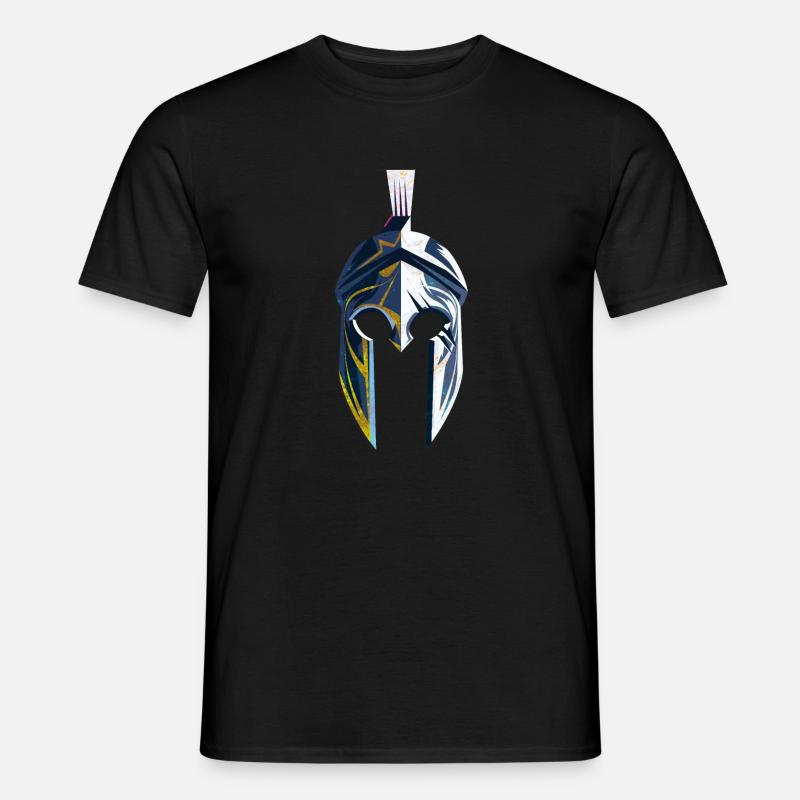 Spartaner helm - Männer T-Shirt - Schwarz