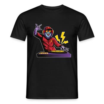 Affe DJ Party Turntable - Männer T-Shirt - Schwarz - Vorne - AI Model Male 178 light (178cm)
